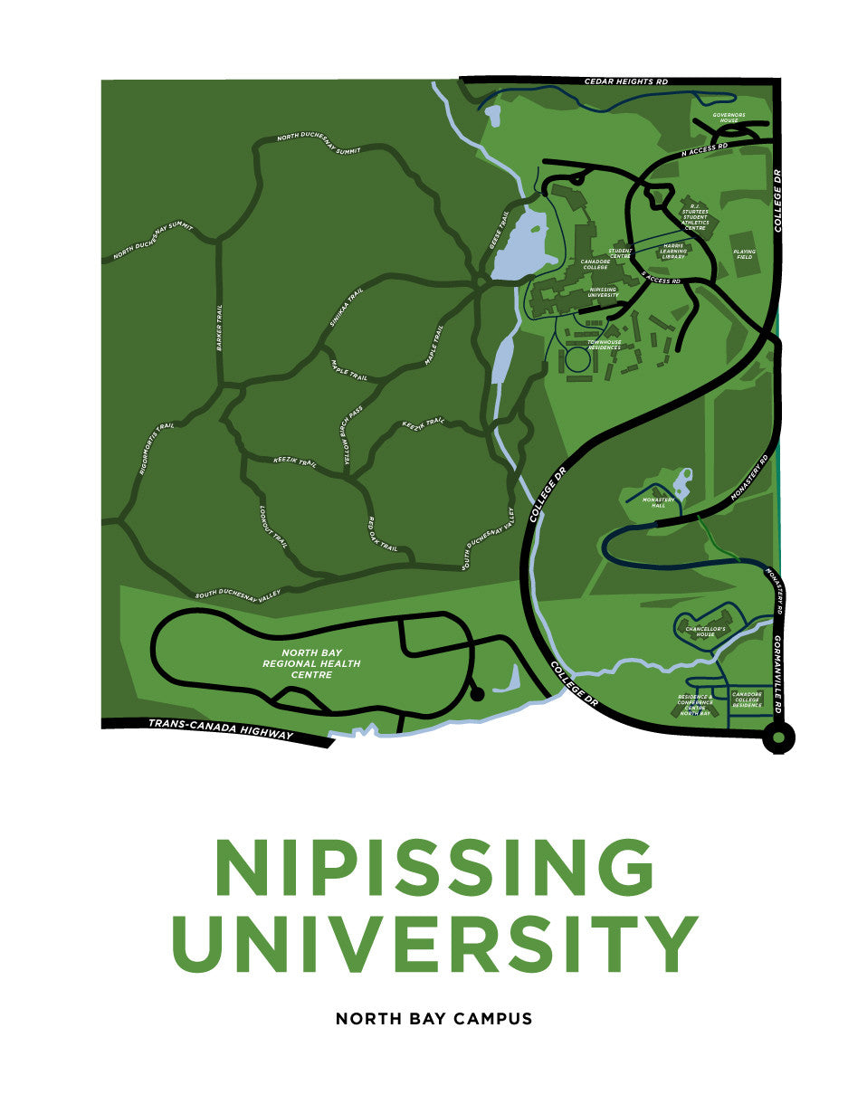 Nipissing University Campus Map Print