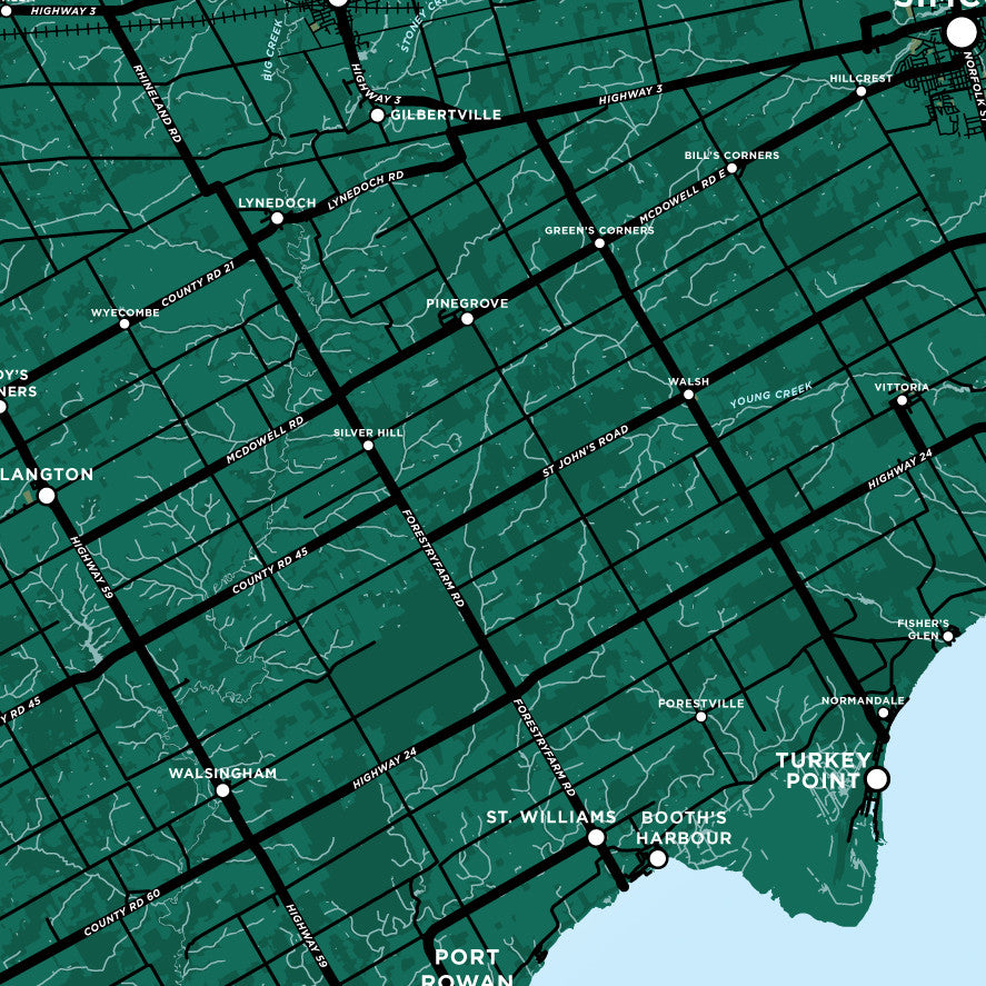 Norfolk County Map Print