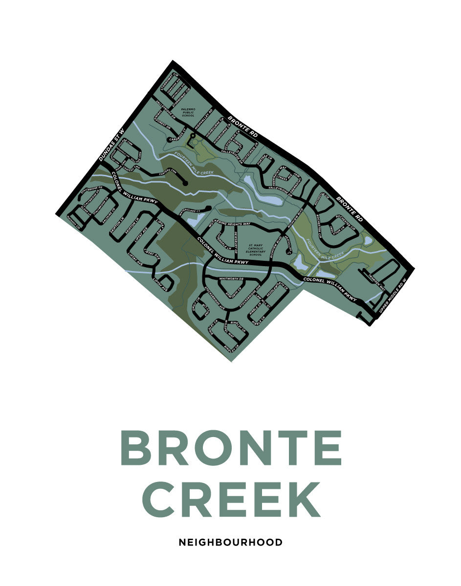 Bronte Creek Neighbourhood Map Print