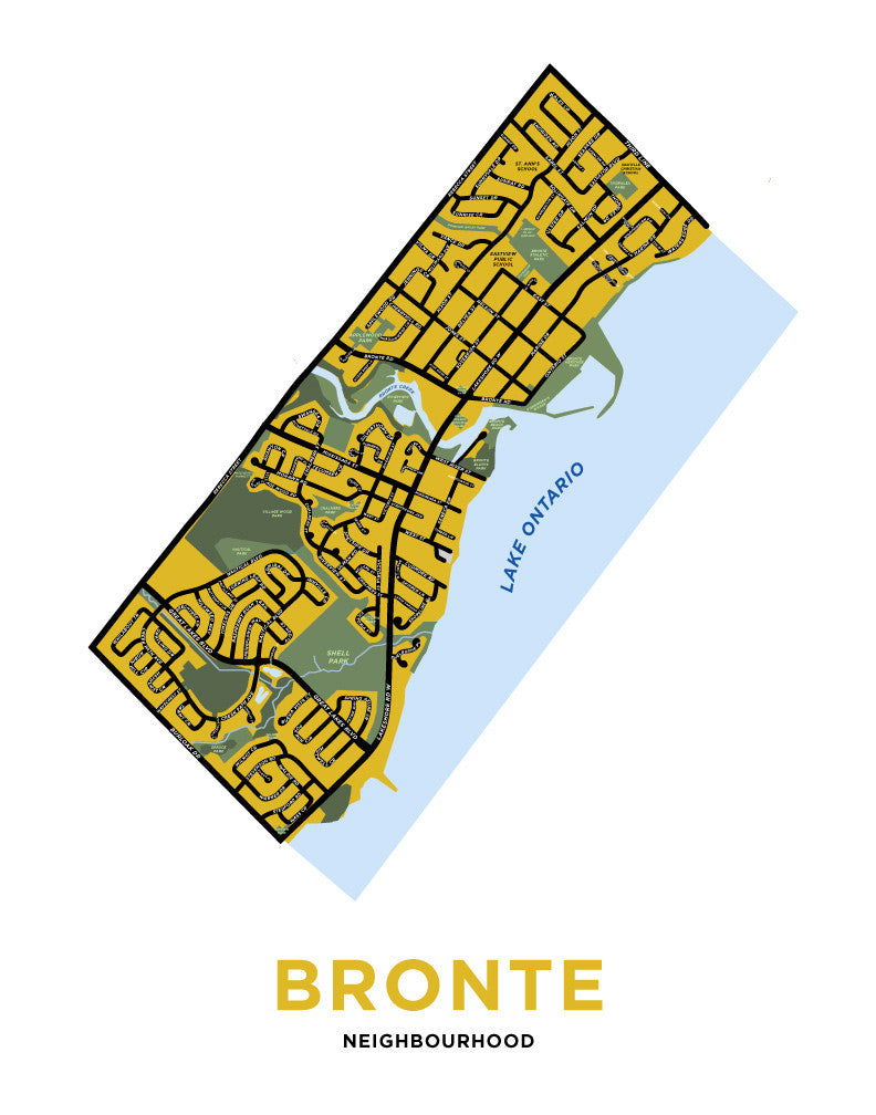 Bronte Neighbourhood Map Print