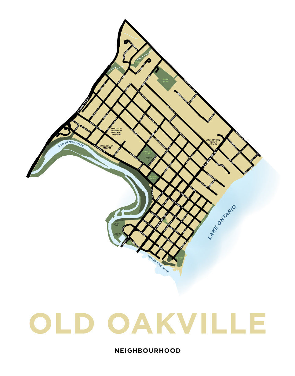 Old Oakville Neighbourhood Map Print