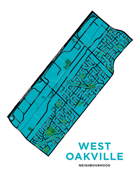 West Oakville Neighbourhood Map Print