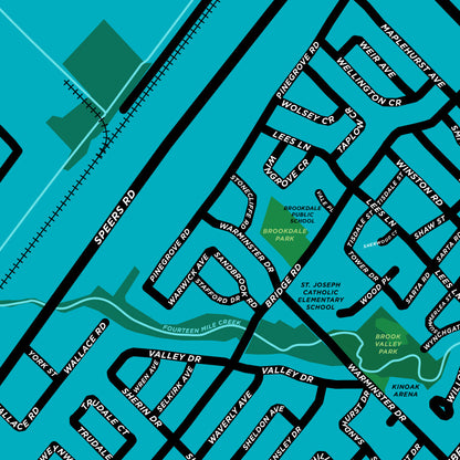 West Oakville Neighbourhood Map Print