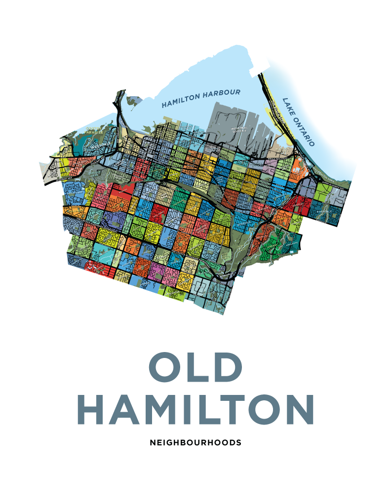 Old Hamilton Neighbourhoods Map Print – Jelly Brothers