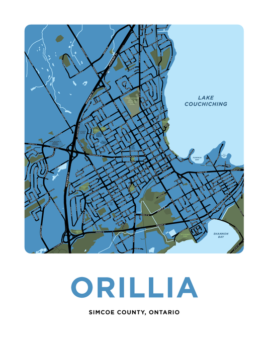 Orillia Map Print