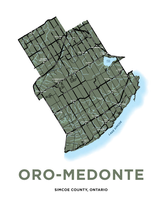 Oro-Medonte Map Print
