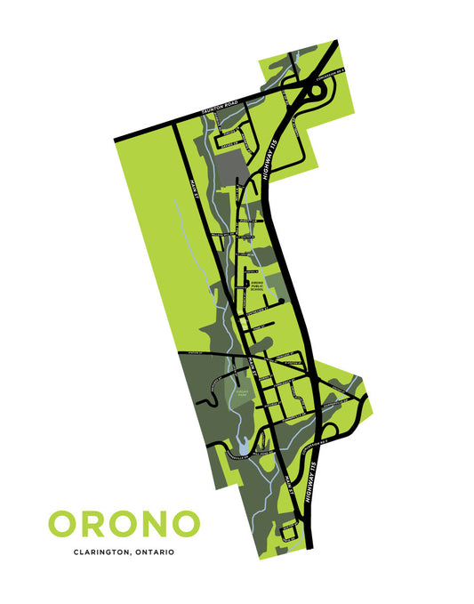 Orono Ontario Map Print
