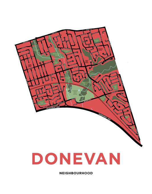 Donevan Neighbourhood Map Print