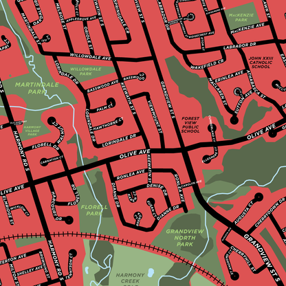 Donevan Neighbourhood Map Print