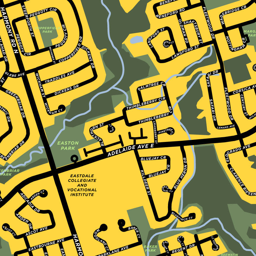 Eastdale Neighbourhood Map Print (Oshawa)