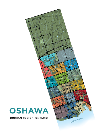 Oshawa Map Print