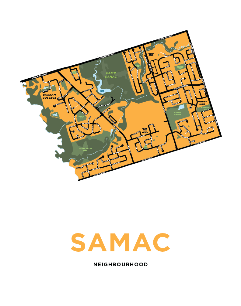 Samac Neighbourhood Map Print