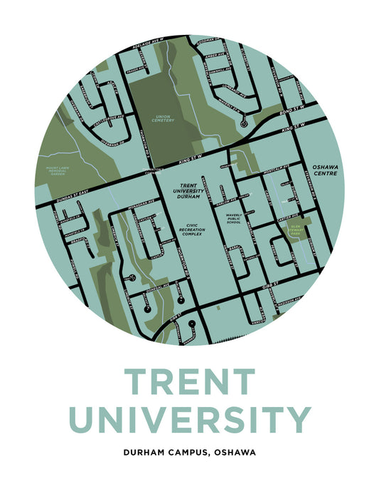 Trent University - Durham Campus Map Print (Oshawa)