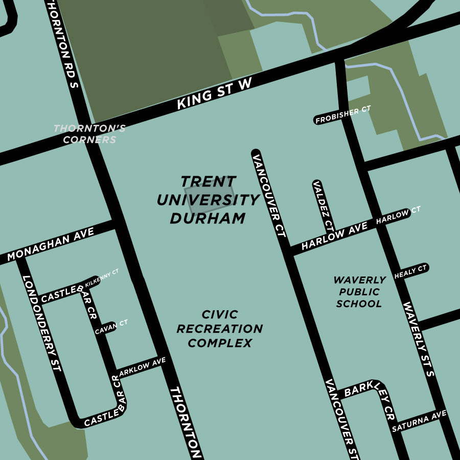 Trent University - Durham Campus Map Print (Oshawa)