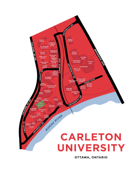 Carleton University Map Print
