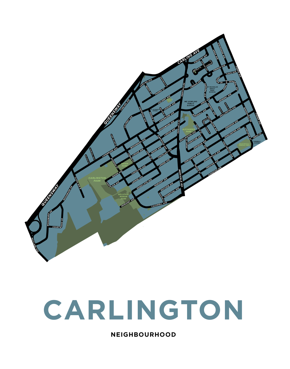 Carlington Neighbourhood Map Print