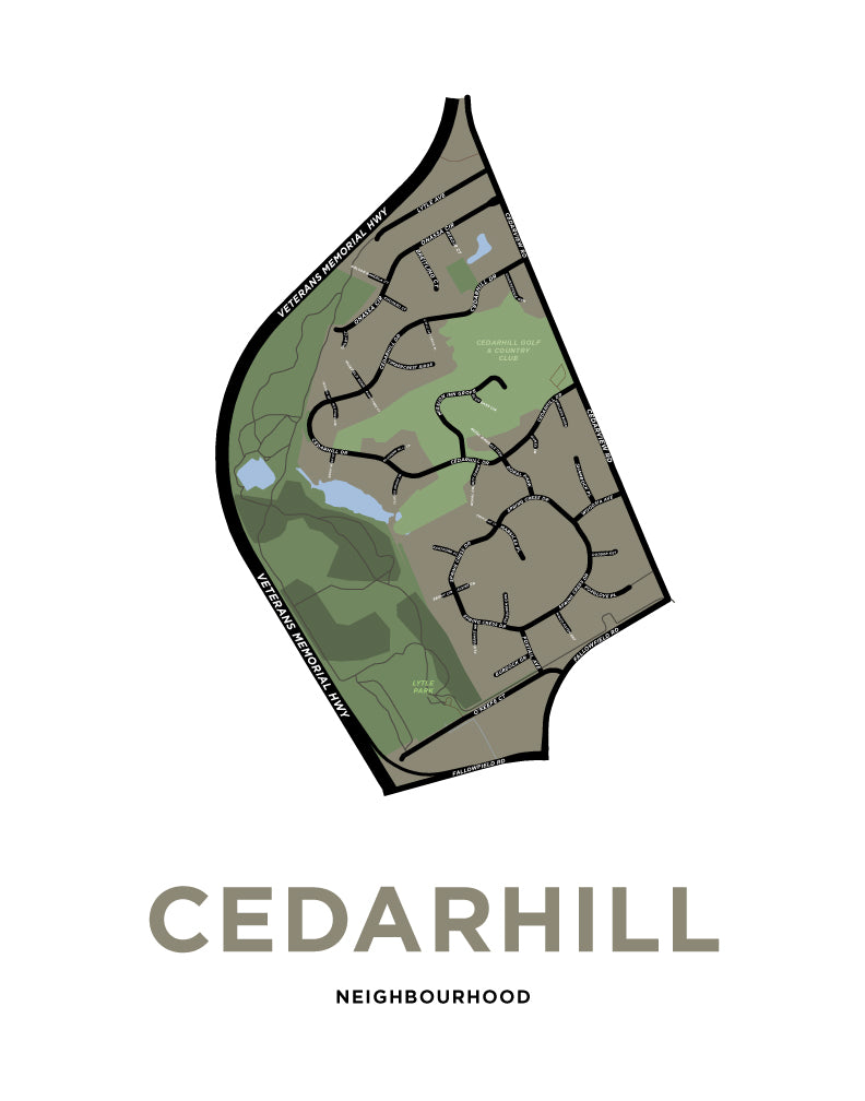 Cedarhill Neighbourhood Map Print