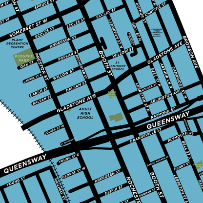 Centretown West Neighbourhood Map Print