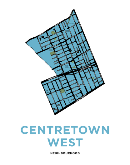 Centretown West Neighbourhood Map Print