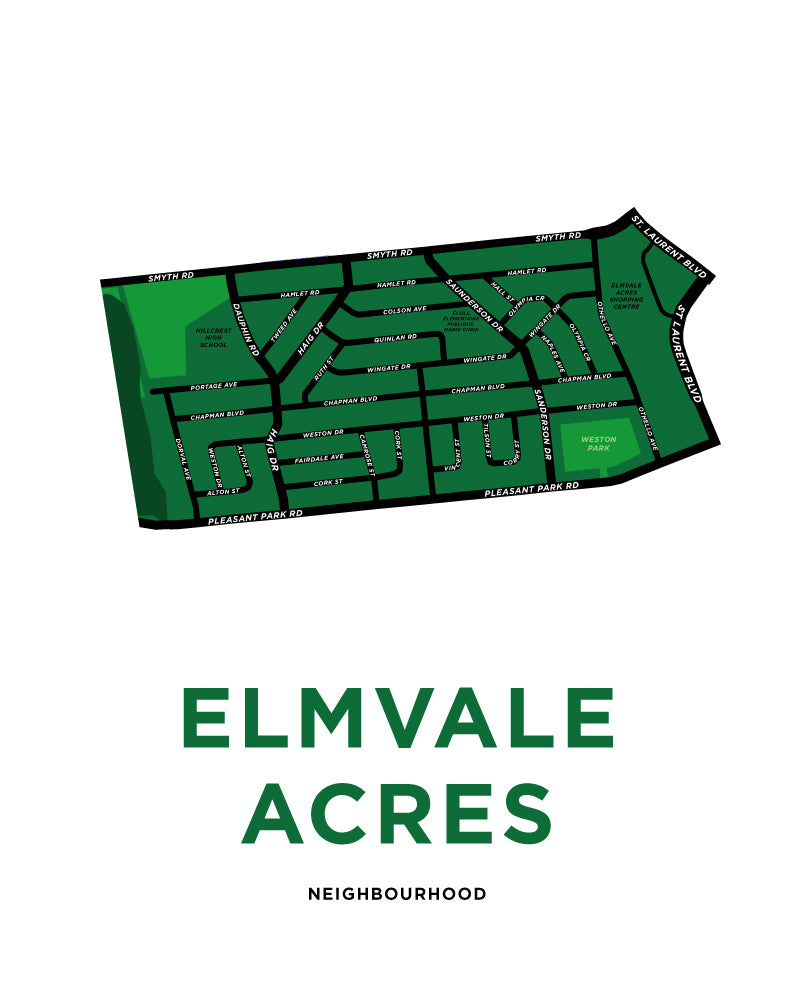Elmvale Acres Neighbourhood Map Print