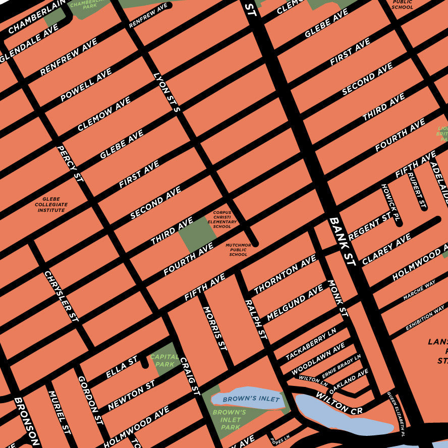 The Glebe Neighbourhood Map Print
