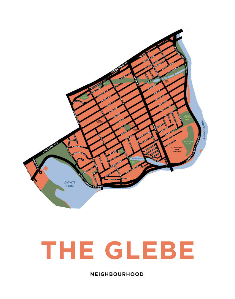 The Glebe Neighbourhood Map Print – Jelly Brothers