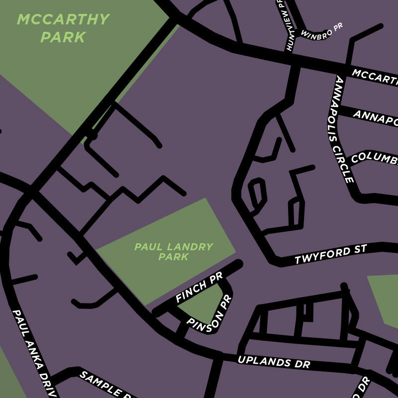 Ottawa - Hunt Club Neighbourhood Map Print