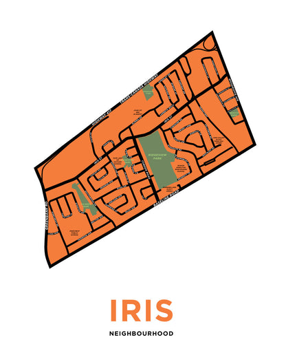 Iris Neighbourhood Map Print (Ottawa)