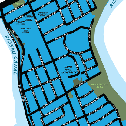 Old Ottawa East Neighbourhood Map Print