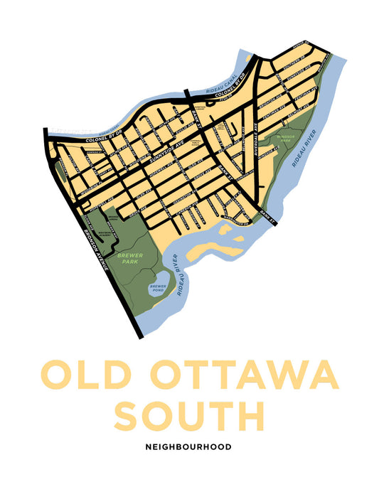 Old Ottawa South Neighbourhood Map Print