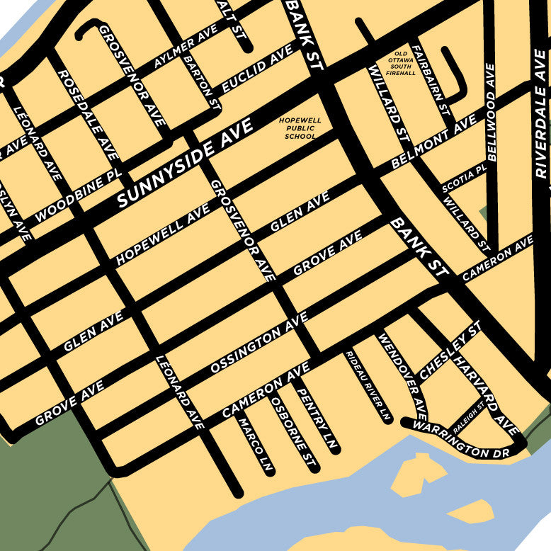 Old Ottawa South Neighbourhood Map Print