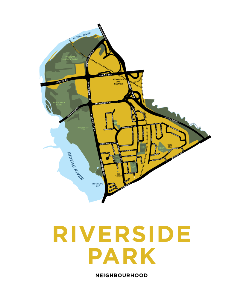 Victoria Riverside Park Map Riverside Park Neighbourhood Map Print – Jelly Brothers