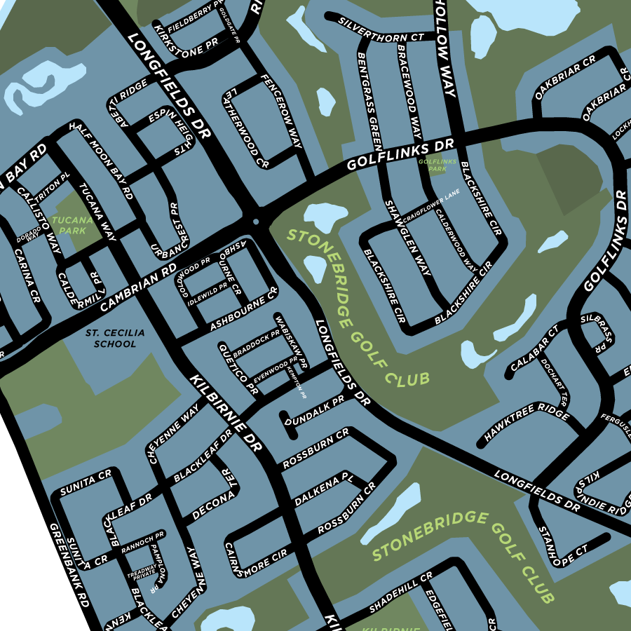 Stonebridge Neighbourhood Map Print