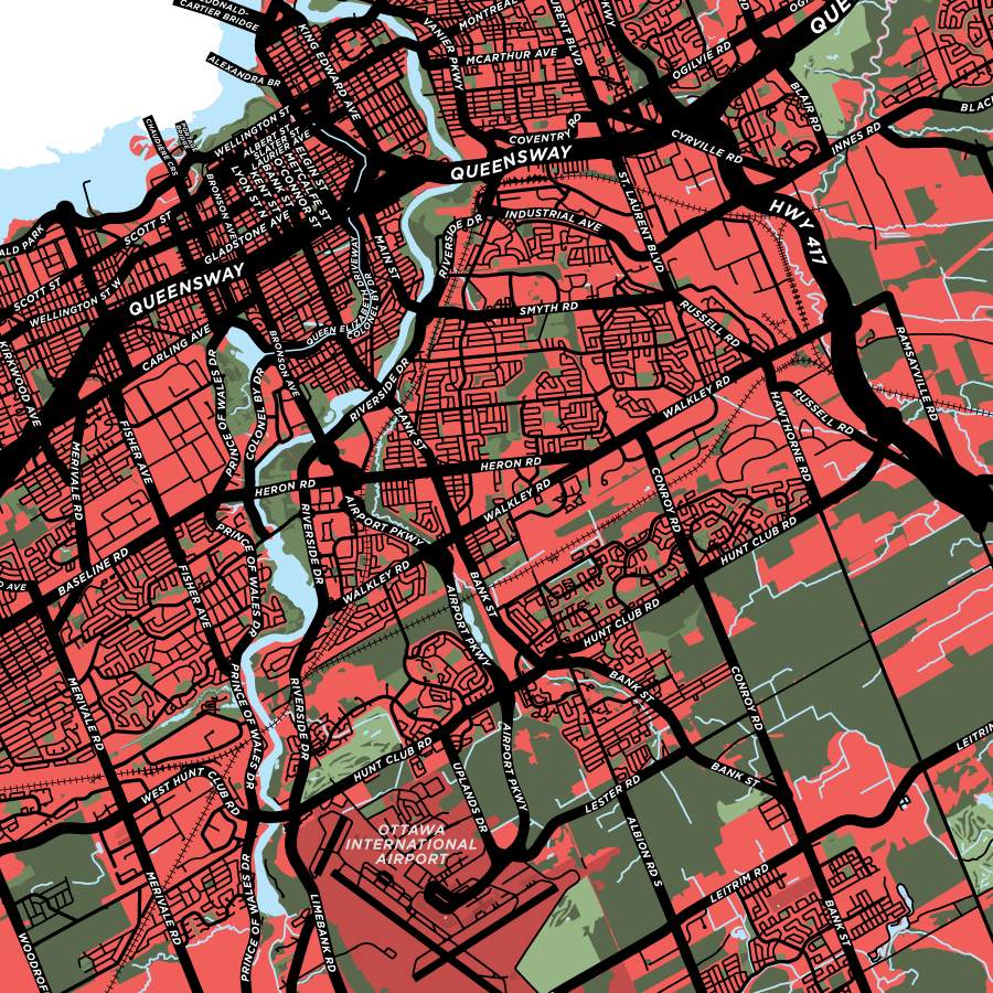 Urban Ottawa Map Print