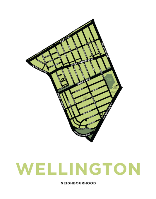 Wellington Neighbourhood Map Print