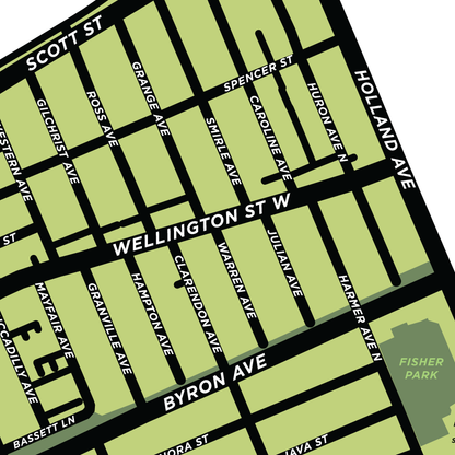 Wellington Neighbourhood Map Print