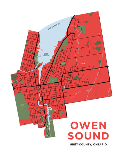 Owen Sound Map Print