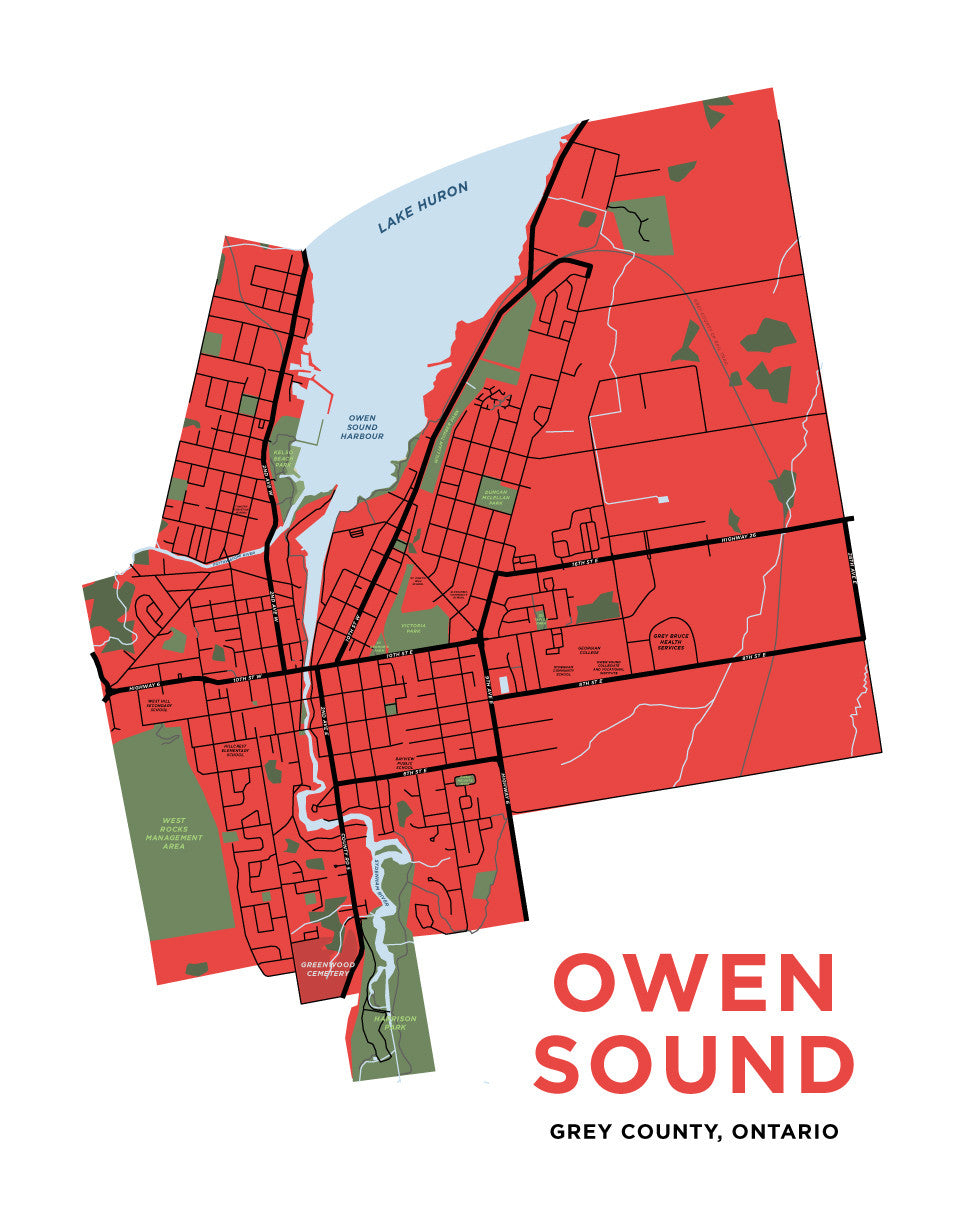 Owen Sound Map Print – Jelly Brothers