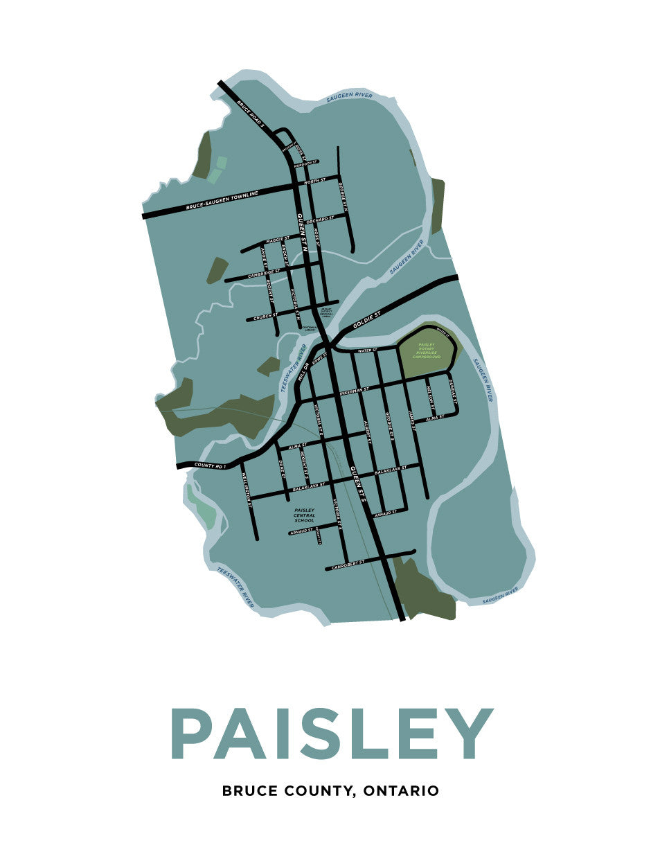 Paisley Map Print