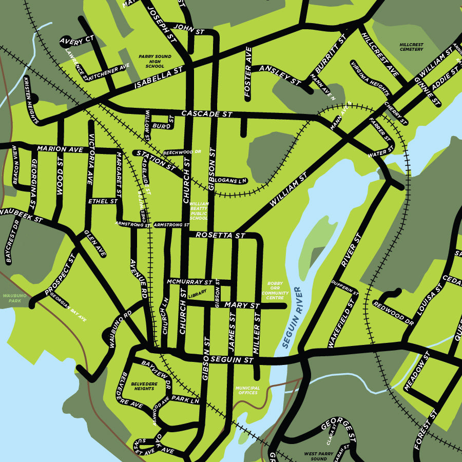 Town of Parry Sound Map Print