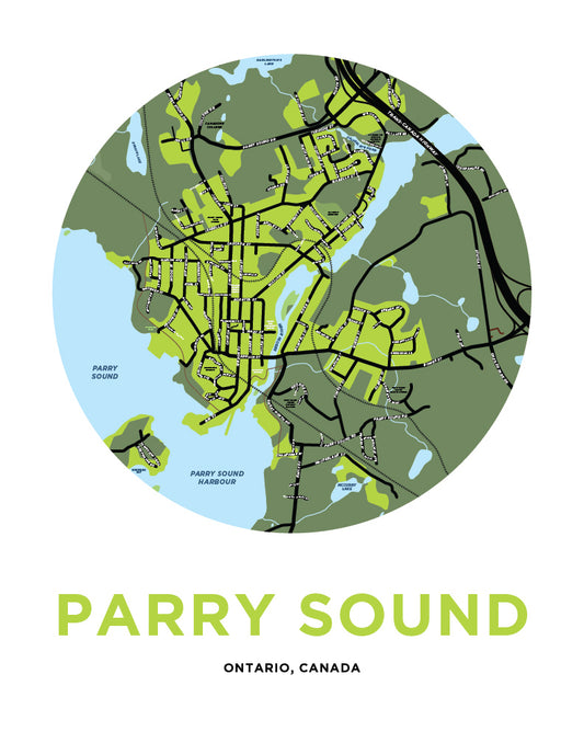 Town of Parry Sound Map Print
