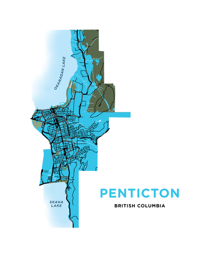 Penticton Map Print