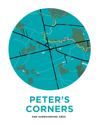 Peter's Corners Map Print