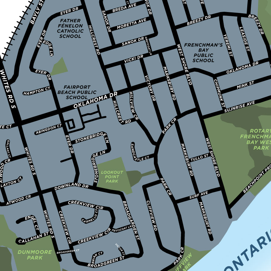 West Shore Neighbourhood Map Print