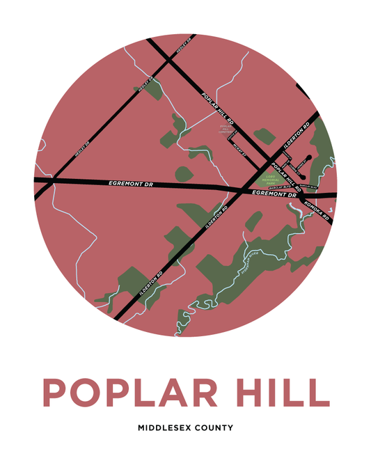 Poplar Hill Map Print