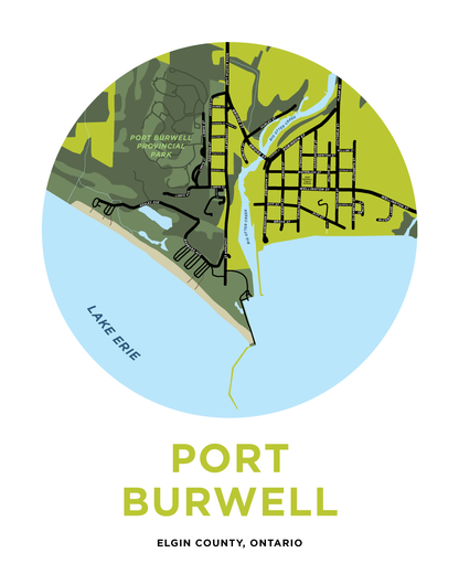 Port Burwell Map Print