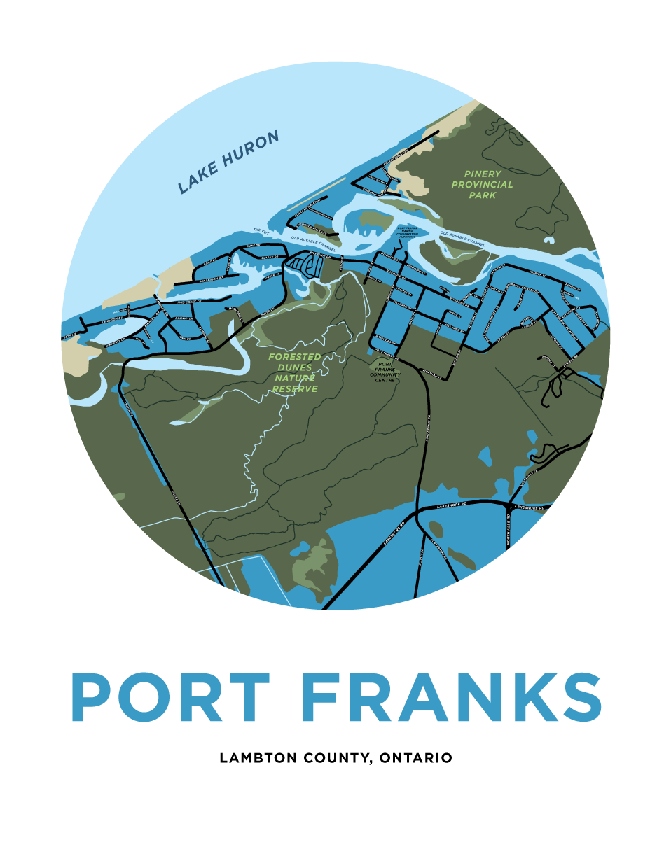 Port Franks Map Print