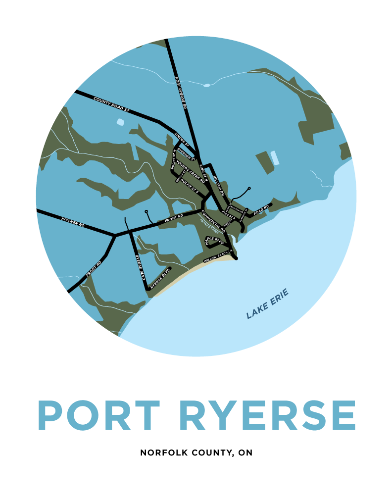 Port Ryerse Map Print