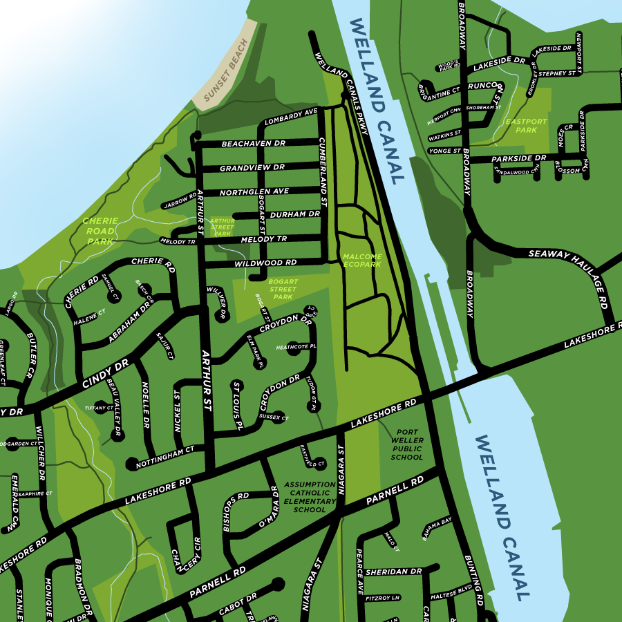 Port Weller Map Print