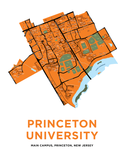 Princeton University Campus Map Print